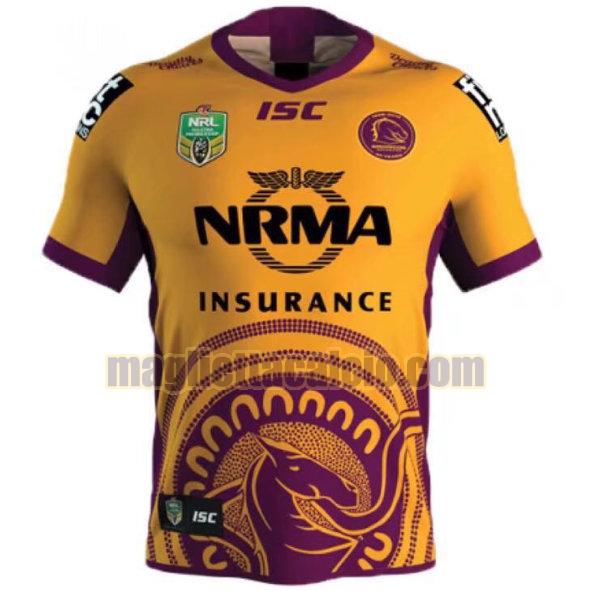 maglia rugby calcio giallo brisbane broncos uomo indigenous 2018