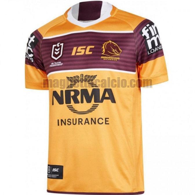 maglia rugby calcio giallo brisbane broncos uomo seconda 2019