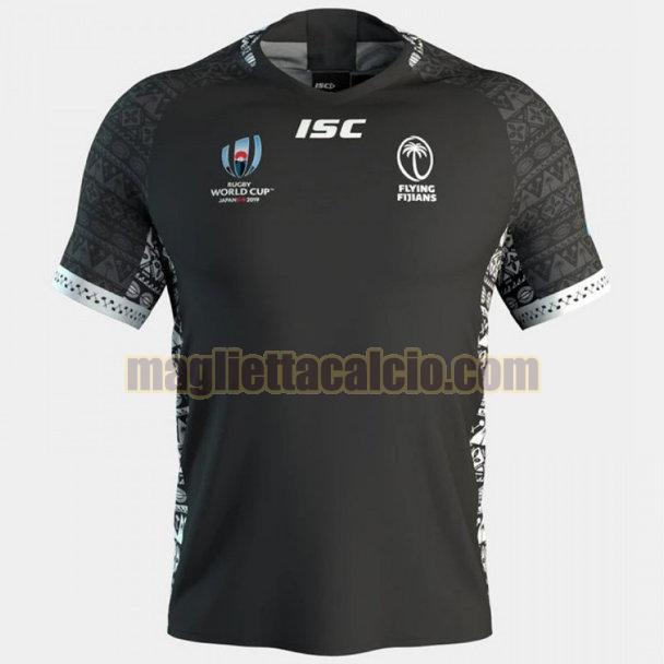 maglia rugby calcio nero fiji uomo seconda 2019