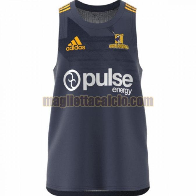 maglia rugby calcio nero highlanders uomo tank top 2020