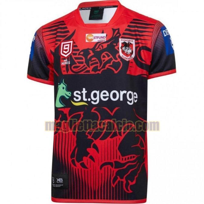 maglia rugby calcio rosso st george illawarra dragons uomo nines 2020