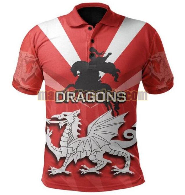 maglia rugby calcio rosso st george illawarra dragons uomo polo 2020