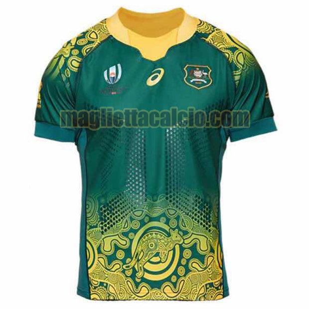 maglia rugby calcio verde australia uomo rwc 2019