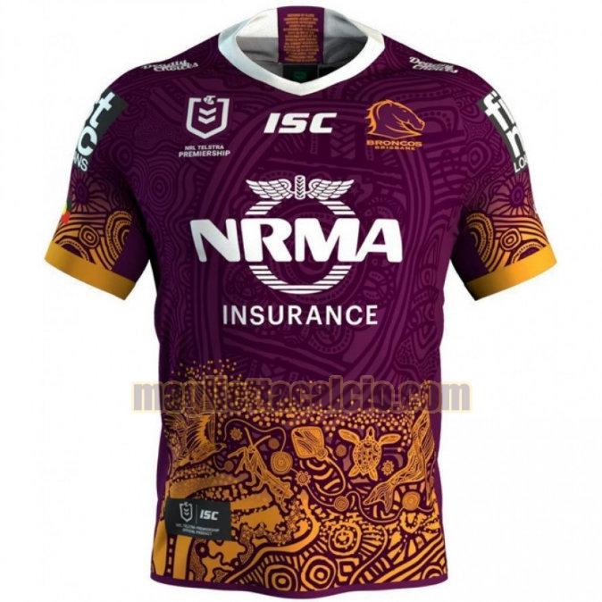 maglia rugby calcio viola brisbane broncos uomo indigenous 2019