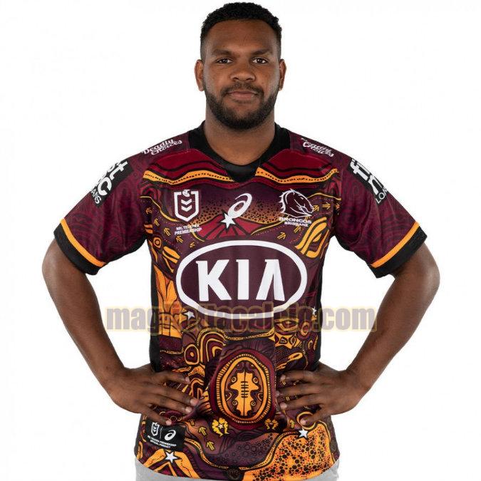 maglia rugby calcio viola brisbane broncos uomo indigenous 2021