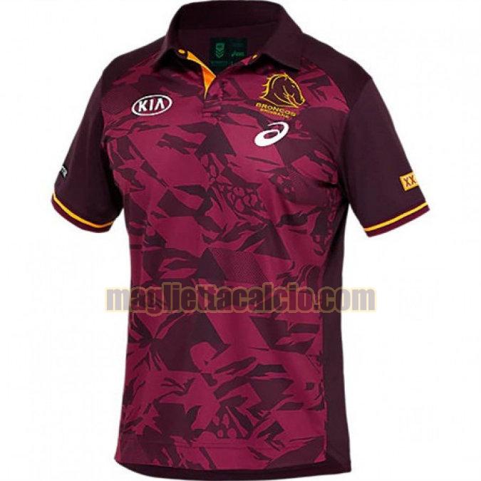 maglia rugby calcio viola brisbane broncos uomo polo 2021