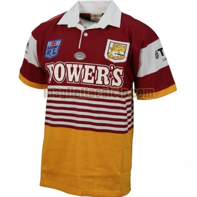 maglia rugby calcio viola brisbane broncos uomo prima 1992