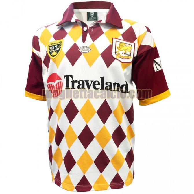 maglia rugby calcio viola brisbane broncos uomo prima 1995