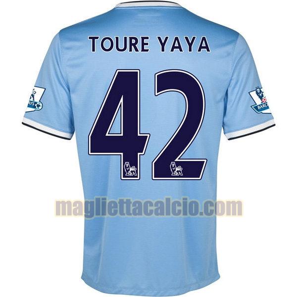 maglia toure yaya 42 manchester city uomo blu prima 2013-2014