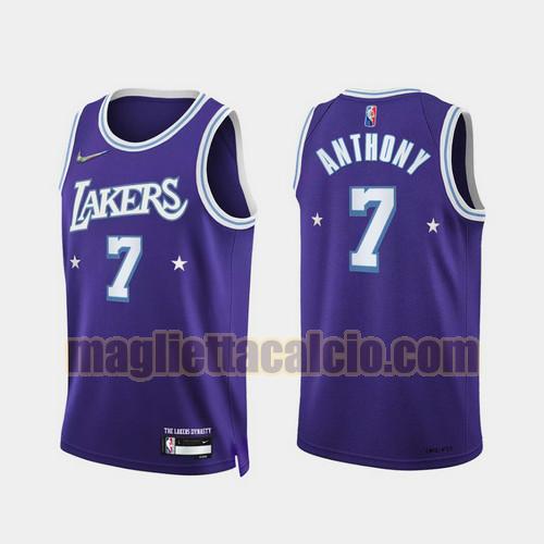 maglia uomo anthony 2022 city edition 75th anniversary edition los angeles lakers porpora 7