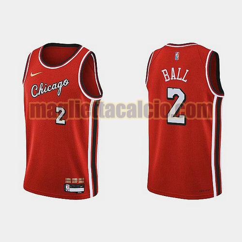 maglia uomo ball 2022 city edition 75th anniversary edition chicago bulls rosso 2