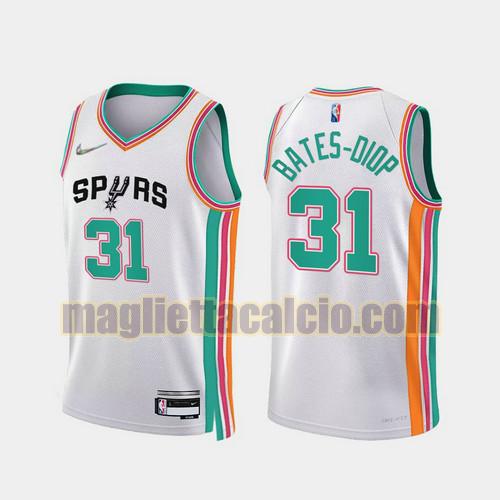 maglia uomo bates diop 2022 city edition 75th anniversary edition san antonio spurs bianco 31