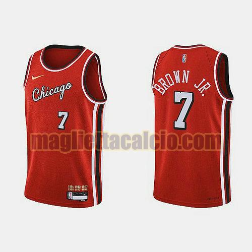 maglia uomo brown jr. 2022 city edition 75th anniversary edition chicago bulls rosso 7