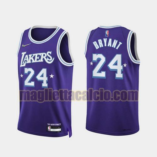 maglia uomo bryant 2022 city edition 75th anniversary edition los angeles lakers porpora 24