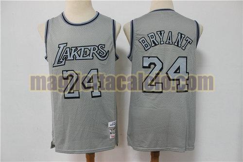 maglia uomo bryant edizione limitata retrò los angeles lakers grigio 24