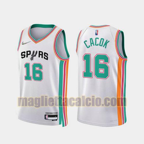 maglia uomo cacok 2022 city edition 75th anniversary edition san antonio spurs bianco 16