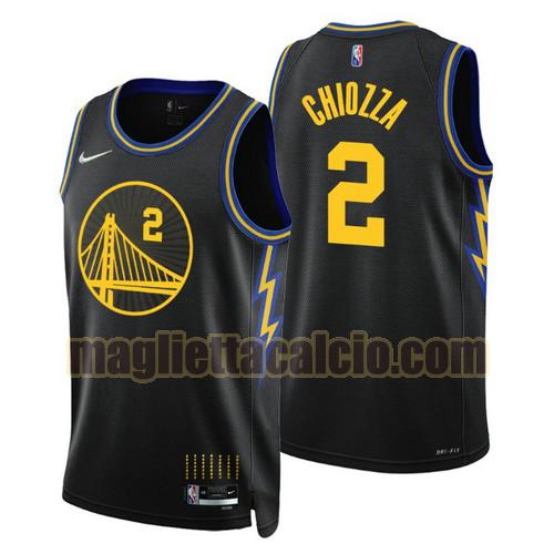 maglia uomo chiozza 2022 city edition 75th anniversary edition golden state warriors nero 2
