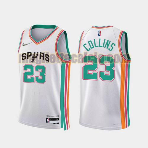 maglia uomo collins 2022 city edition 75th anniversary edition san antonio spurs bianco 23