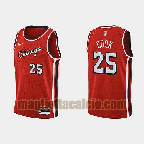 maglia uomo cook 2022 city edition 75th anniversary edition chicago bulls rosso 25