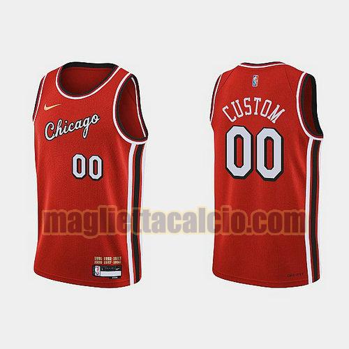 maglia uomo custom 2022 city edition 75th anniversary edition chicago bulls rosso 0