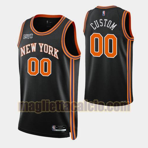 maglia uomo custom black 2022 city edition 75th anniversary edition new york knicks nero 0