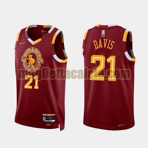 maglia uomo davis 2022 city edition 75th anniversary edition cleveland cavaliers rosso 21