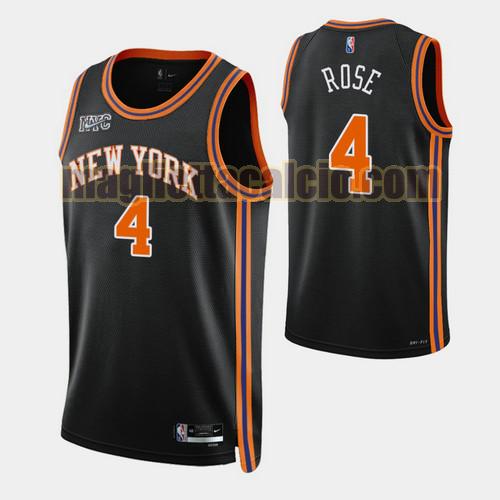 maglia uomo derrick rose 2022 city edition 75th anniversary edition new york knicks nero 4