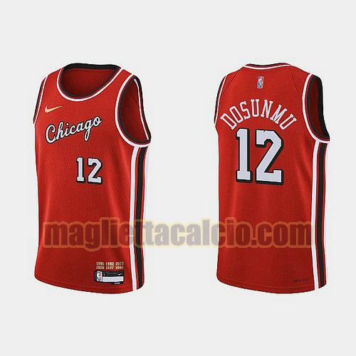 maglia uomo dosunmu 2022 city edition 75th anniversary edition chicago bulls rosso 12