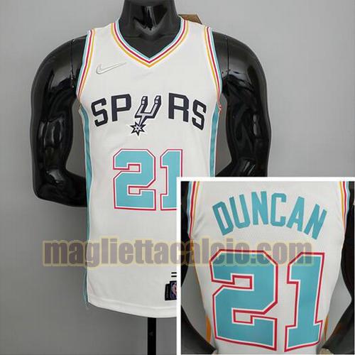 maglia uomo duncan stagione 2022 san antonio spurs bianco 21