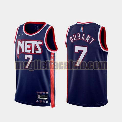 maglia uomo durant 2022 city edition 75th anniversary edition brooklyn nets blu reale 7