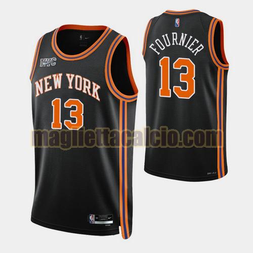 maglia uomo evan fournier 2022 city edition 75th anniversary edition new york knicks nero 13