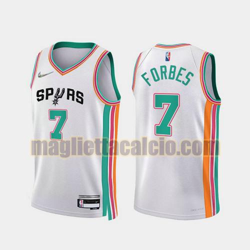 maglia uomo foebes 2022 city edition 75th anniversary edition san antonio spurs bianco 7