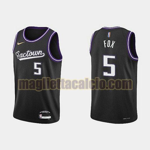 maglia uomo fox 2022 city edition 75th anniversary edition sacramento kings nero 5