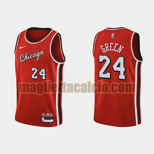 maglia uomo green 2022 city edition 75th anniversary edition chicago bulls rosso 24