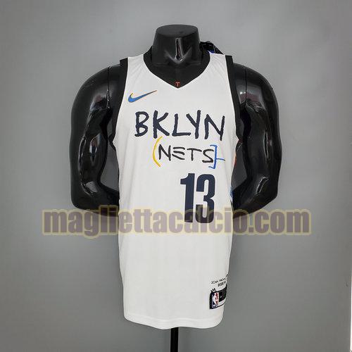 maglia uomo harden brooklyn nets graffiti bianchi 13