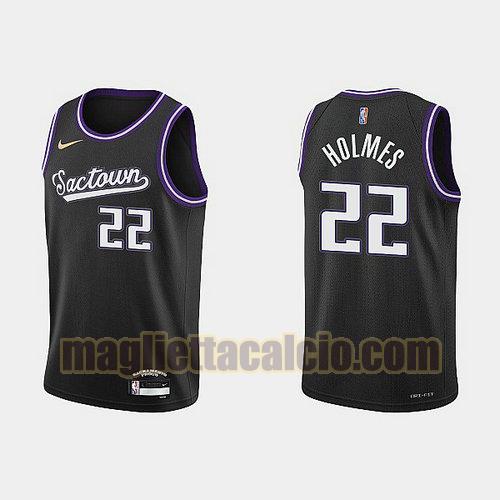 maglia uomo holmes 2022 city edition 75th anniversary edition sacramento kings nero 22