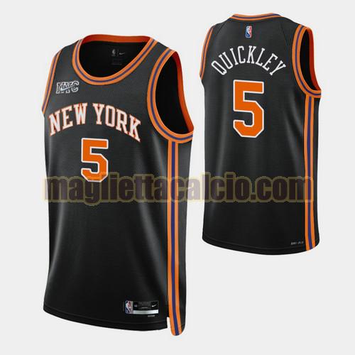 maglia uomo immanuel quickley 2022 city edition 75th anniversary edition new york knicks nero 5