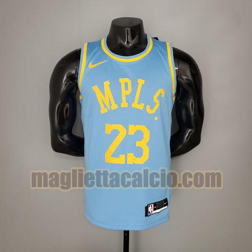 maglia uomo james minneapolis edizione 2021 los angeles lakers blu 23