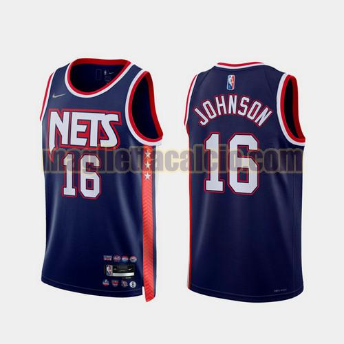 maglia uomo johnson 2022 city edition 75th anniversary edition brooklyn nets blu reale 16