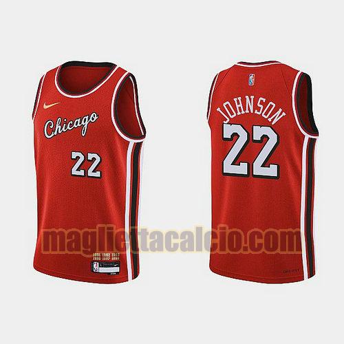 maglia uomo johnson 2022 city edition 75th anniversary edition chicago bulls rosso 22