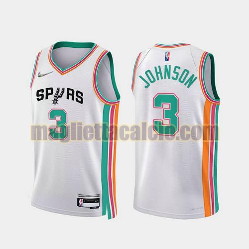 maglia uomo johnson 2022 city edition 75th anniversary edition san antonio spurs bianco 3