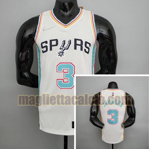 maglia uomo johnson stagione 2022 san antonio spurs bianco 3