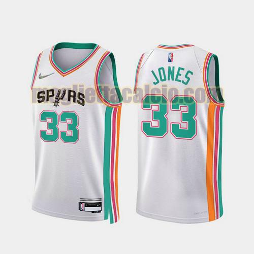 maglia uomo jones 2022 city edition 75th anniversary edition san antonio spurs bianco 33