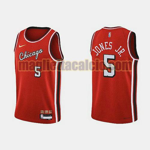 maglia uomo jones jr. 2022 city edition 75th anniversary edition chicago bulls rosso 5