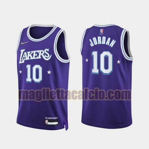 maglia uomo jordan 2022 city edition 75th anniversary edition los angeles lakers porpora 10