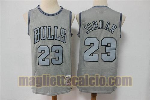 maglia uomo jordan edizione limitata retrò chicago bulls grigio 23