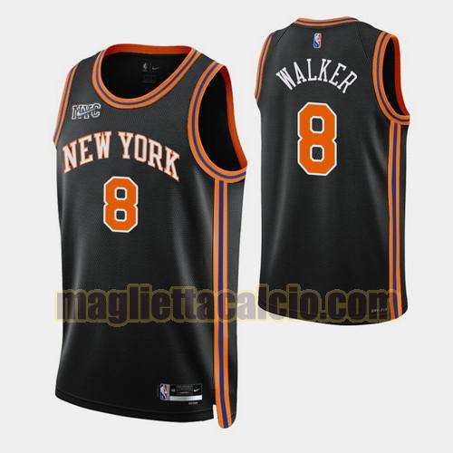 maglia uomo kemba walker 2022 city edition 75th anniversary edition new york knicks nero 8