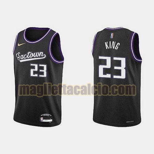 maglia uomo king 2022 city edition 75th anniversary edition sacramento kings nero 23