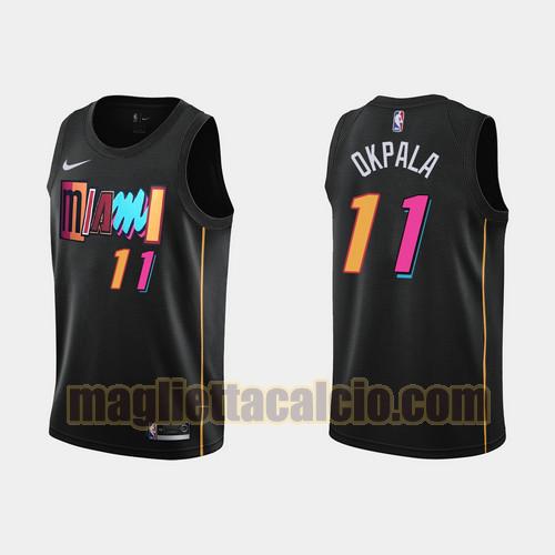 maglia uomo kz okpala 2021-22 city edition miami heat nero 11