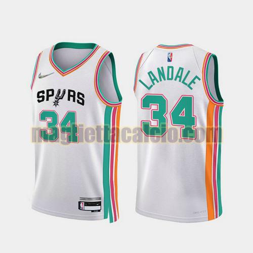 maglia uomo landale 2022 city edition 75th anniversary edition san antonio spurs bianco 34